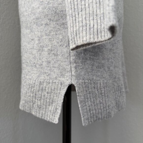 APT 9 100% Cashmere Light Heather Gray V Neck Tunic Sweater Medium - Picture 8 of 11